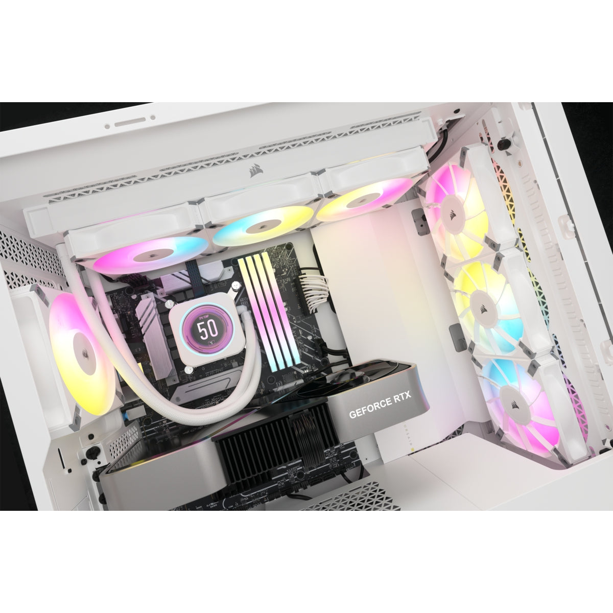 Disipador Con Enfriamiento Liquido Corsair Con Pantalla Icue H150I Elite Lcd Xt, Blanco/ 360 Mm/ S-1700 1200/ Am5 Am4 / Str5/ Str4 (Cw-9060077-Ww)