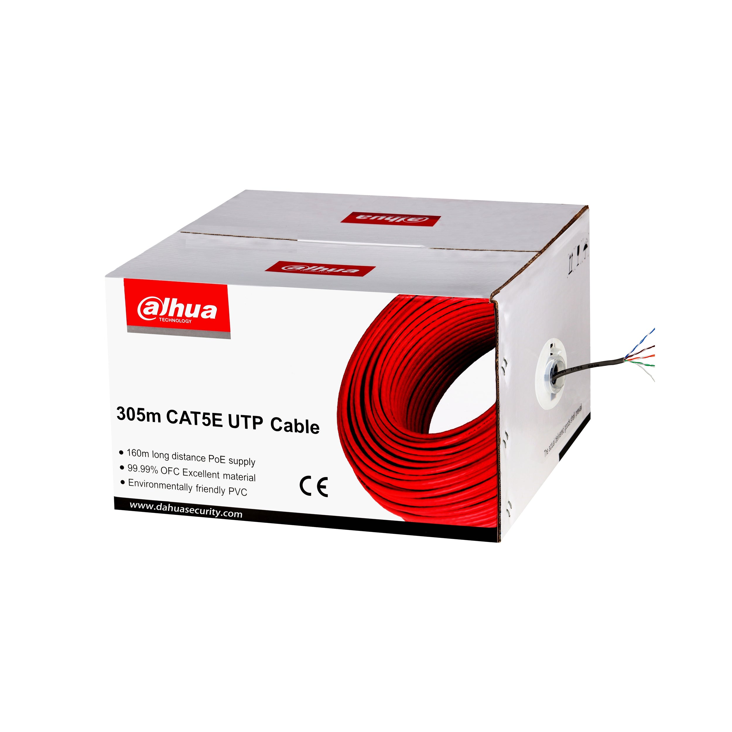 Bobina/ Dahua/ Pfm920I-5Eun-C-V2-100/ Bobina De 100 Mts De Cable Utp Cat5E/ 100% Cobre/ Color Blanco/ Ideal Para Video Y Redes/