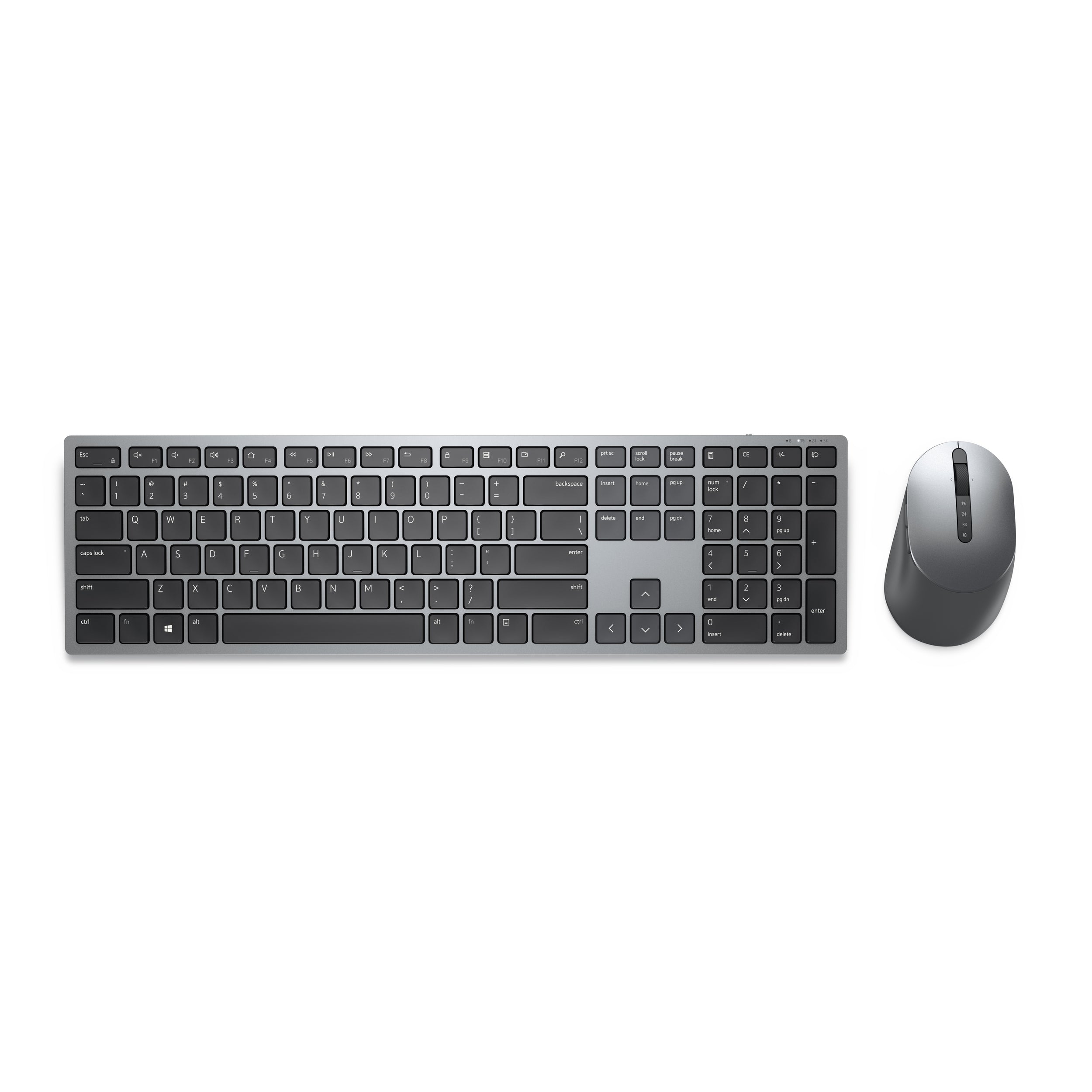 Kit Teclado Y Mouse Dell Premier Km7321W Ingles 580-Ajix. Color Gris Titán Usb Inalámbrico Bluetooth/Rf Óptico 4000 Dpi Botón Rueda