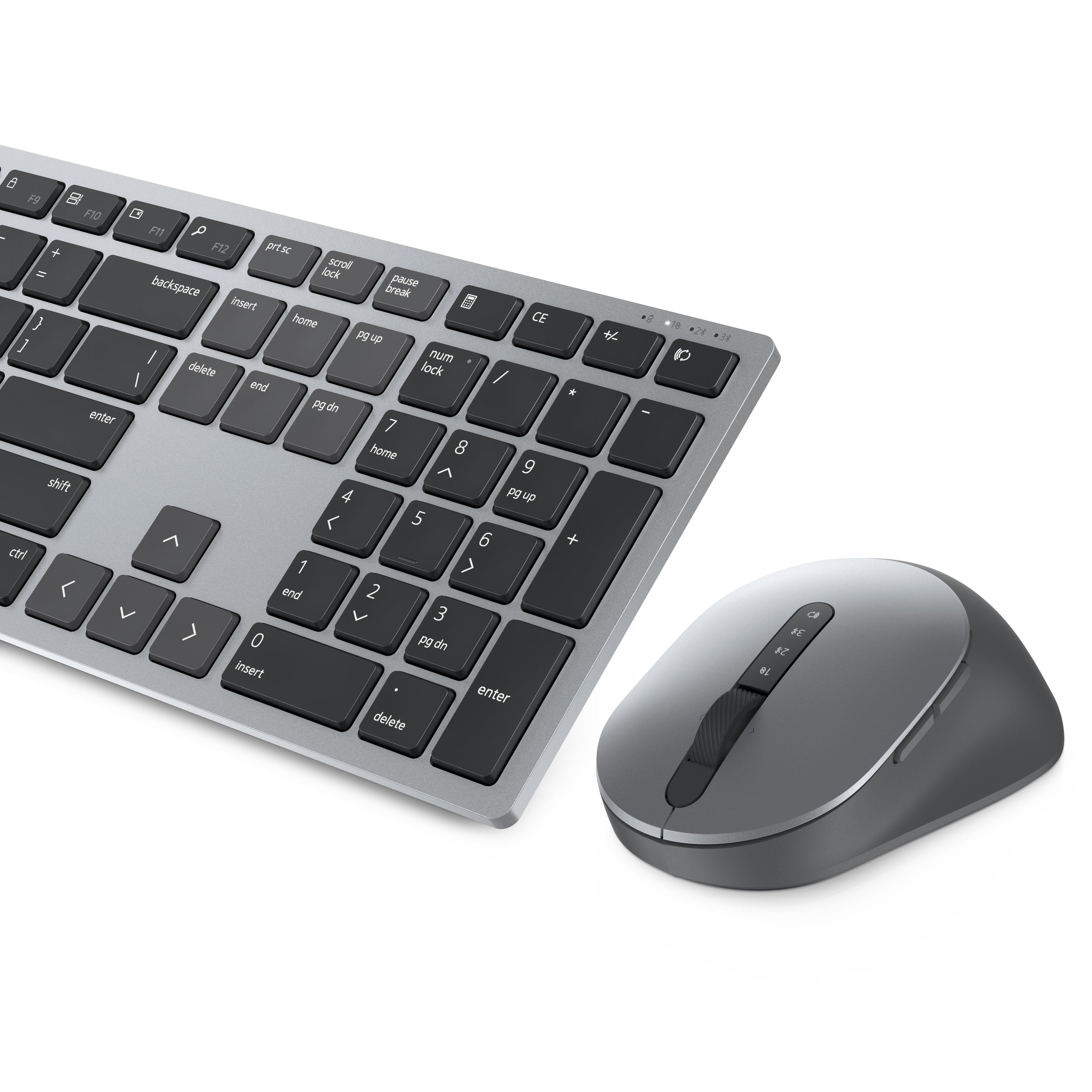 Kit Teclado Y Mouse Dell Premier Km7321W Ingles 580-Ajix. Color Gris Titán Usb Inalámbrico Bluetooth/Rf Óptico 4000 Dpi Botón Rueda