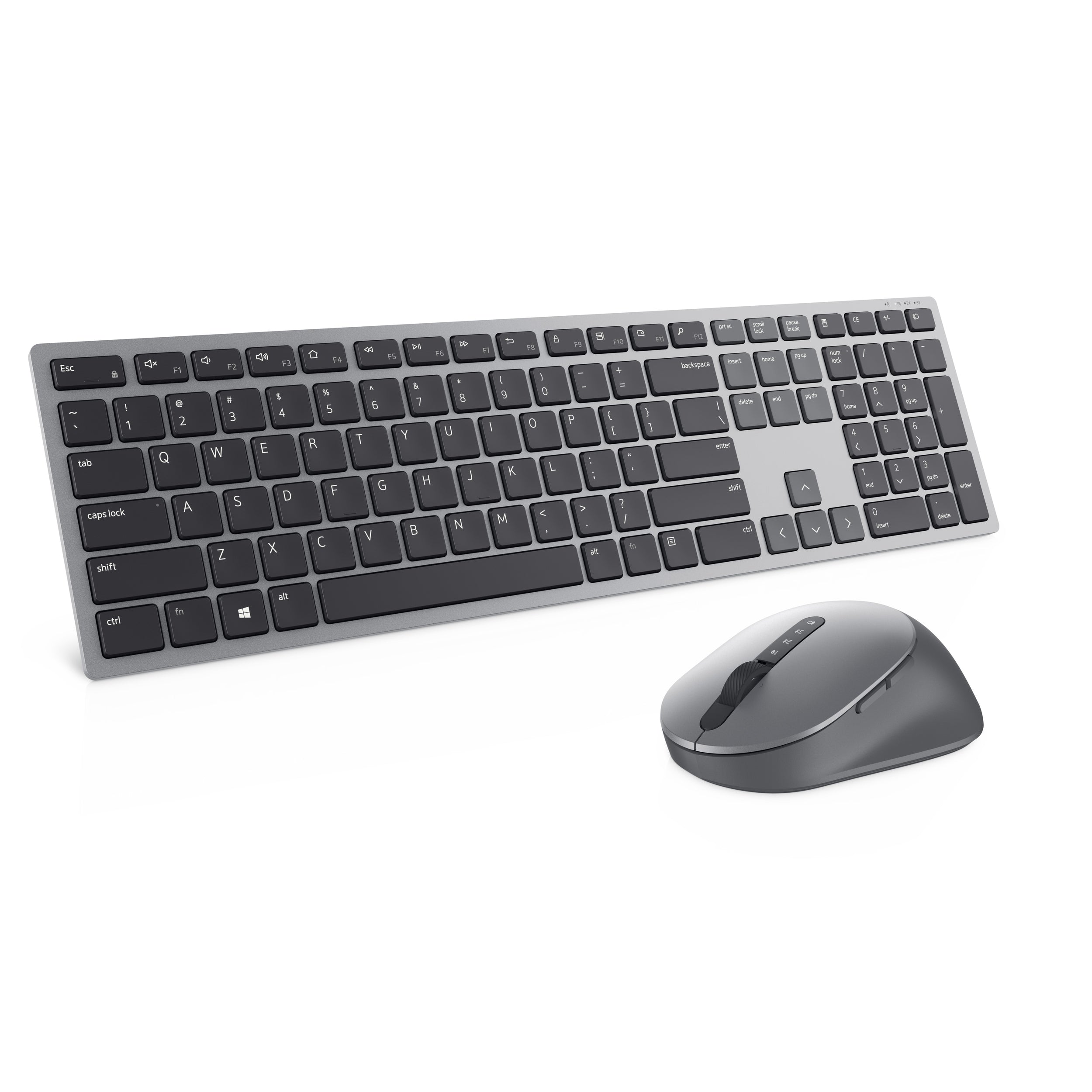 Kit Teclado Y Mouse Dell Premier Km7321W Ingles 580-Ajix. Color Gris Titán Usb Inalámbrico Bluetooth/Rf Óptico 4000 Dpi Botón Rueda