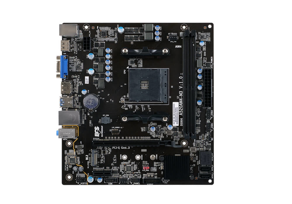 Mb Ecs A520 Amd Am4/ 2Xddr4 / 1Xpcie X16 Gen3 / 1Xm.2 /2X Usb 3.2 /  Micro Atx / Gama Basica