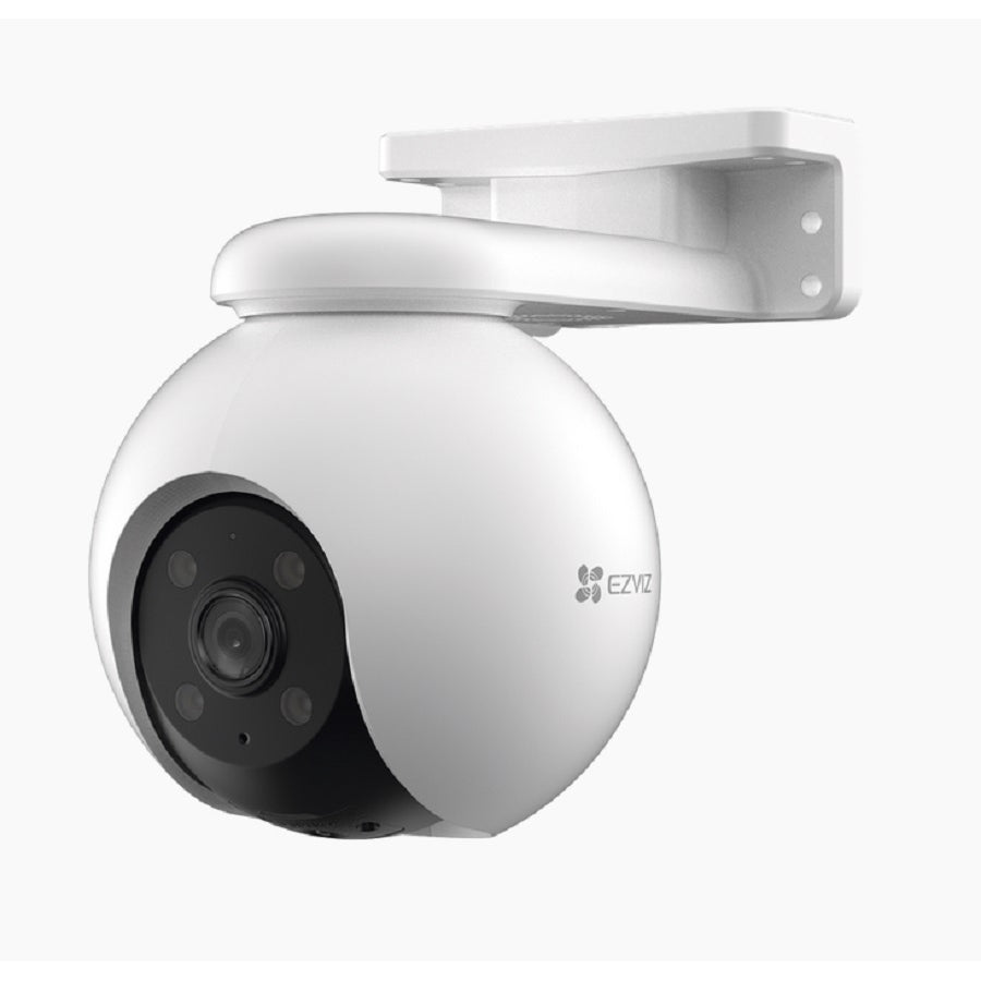 Camara Pt 3K Ezviz Cs-H8-3K 5Mp / Cobertura Panoramica 360° / Deteccion  Humana / Deteccion De Vehiculo/ Sirena / Luz Parpadeante / Colores En Oscuridad / Micro Sd / Presets / Exterior