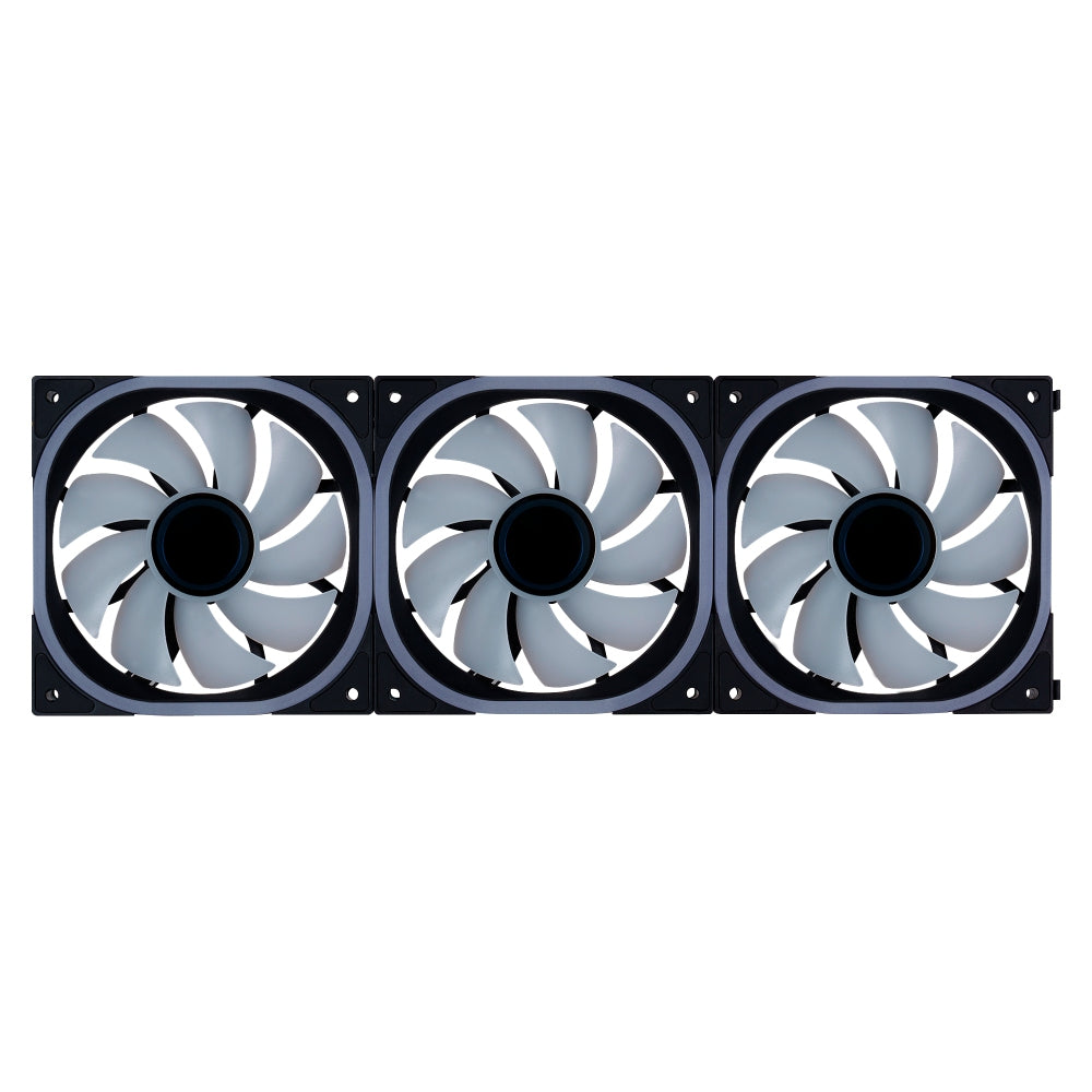 Kit Ventiladores Game Factor Fkg500 Modulares 3 Fans 120Mm 58 Cfm Rgb Control Remoto Negro