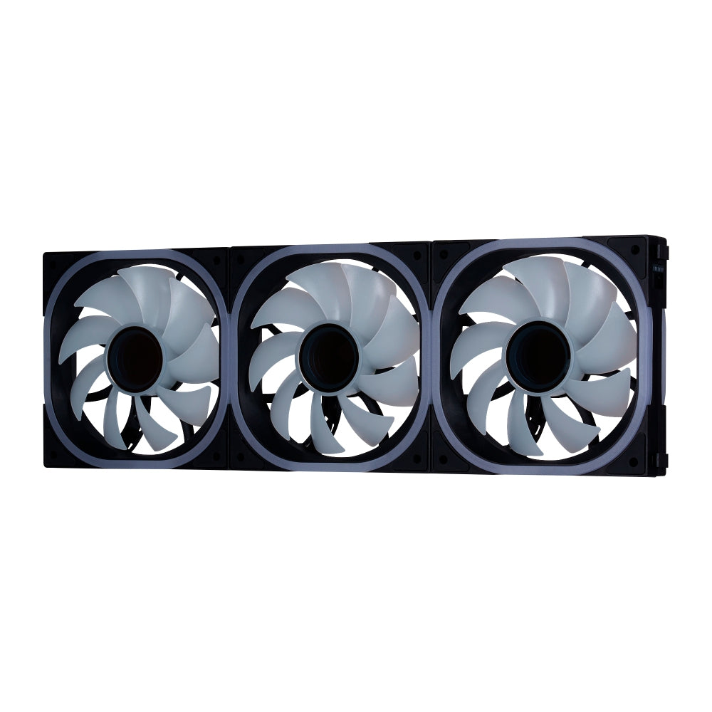 Kit Ventiladores Game Factor Fkg500 Modulares 3 Fans 120Mm 58 Cfm Rgb Control Remoto Negro