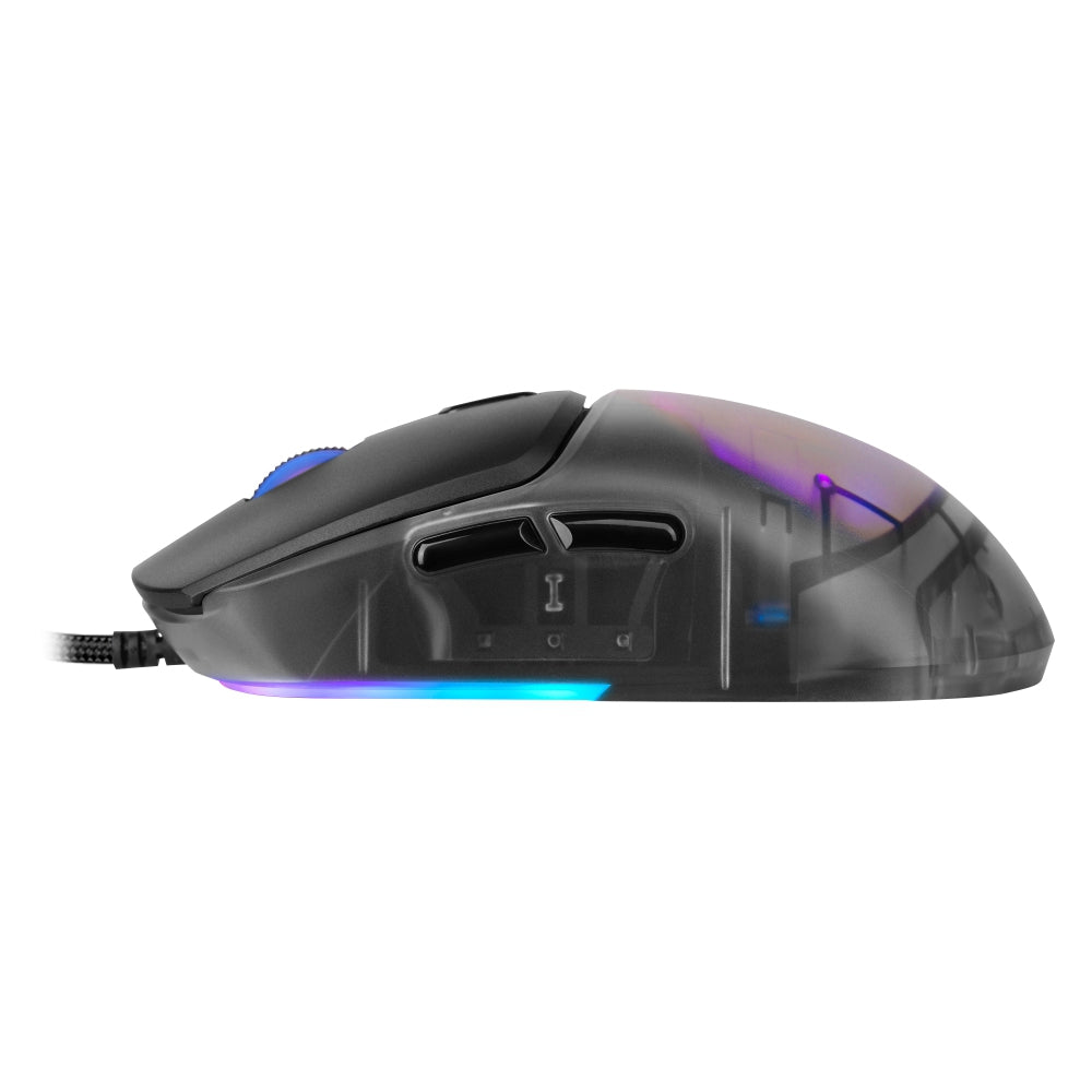 Mouse Gaming Game Factor Mog530-Bk Carcasas Intercambiables Pixart 3327 12000 Dpi Rgb Usb Negro