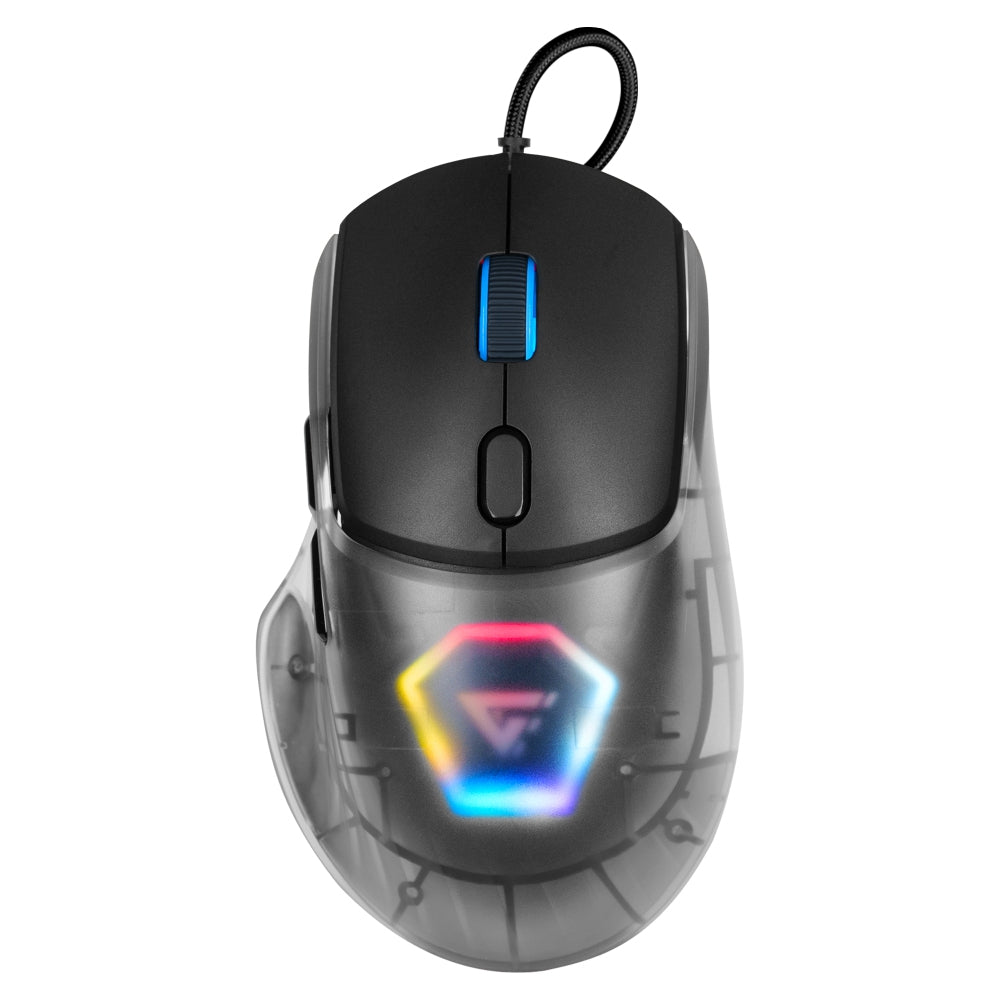 Mouse Gaming Game Factor Mog530-Bk Carcasas Intercambiables Pixart 3327 12000 Dpi Rgb Usb Negro