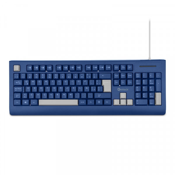 Teclado Slim Getttech Azul Español Usb Con Reposamanos Ggk-Esmwr-02-Bl