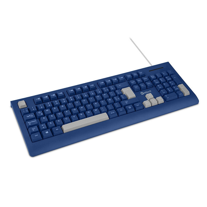 Teclado Slim Getttech Azul Español Usb Con Reposamanos Ggk-Esmwr-02-Bl