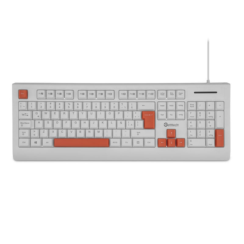 Getttech Teclado Slim Blanco Español Usb Reposamanos Ggk-Esmwr-02-Wh