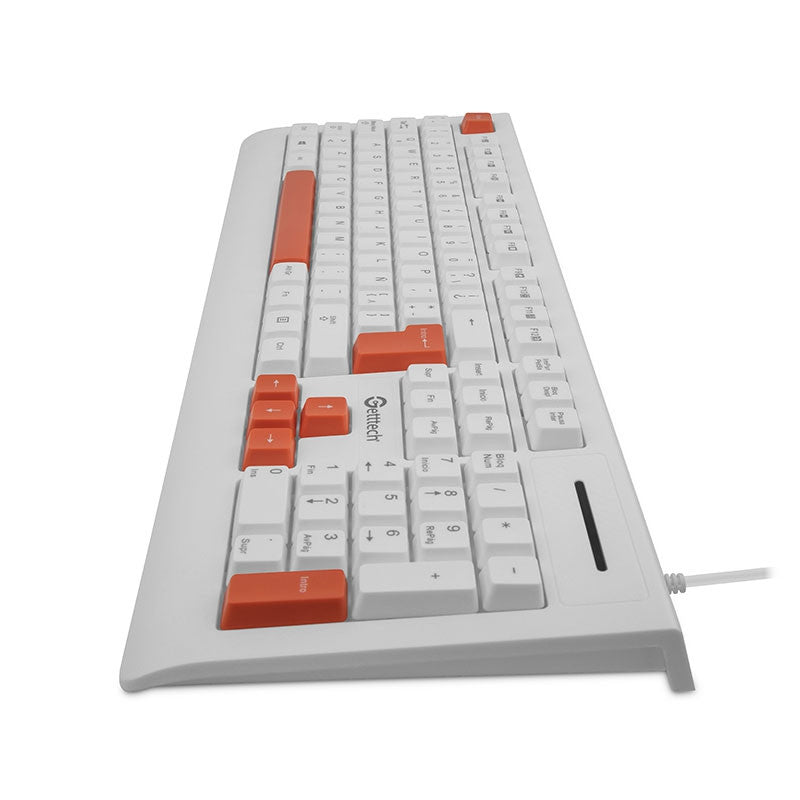 Getttech Teclado Slim Blanco Español Usb Reposamanos Ggk-Esmwr-02-Wh