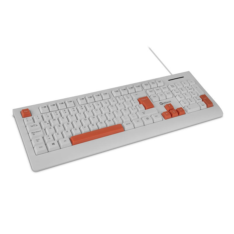 Getttech Teclado Slim Blanco Español Usb Reposamanos Ggk-Esmwr-02-Wh