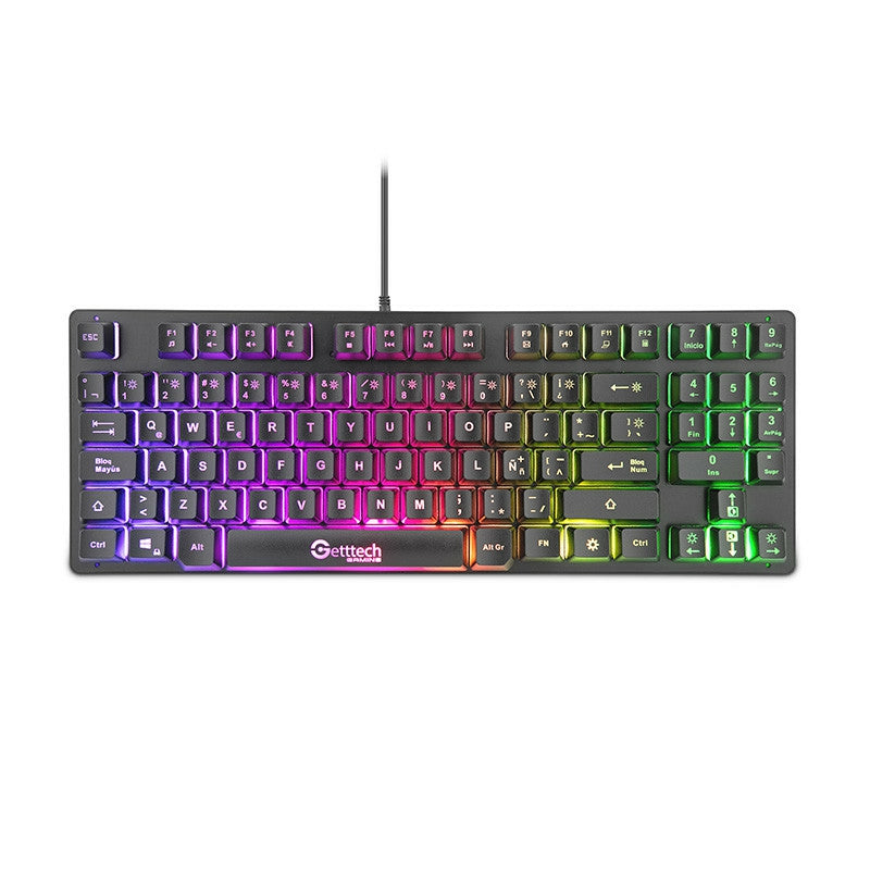 Teclado Gamer Getttech Tkl Membrana Rgb Negro (Gpk-Esmwr-G2)