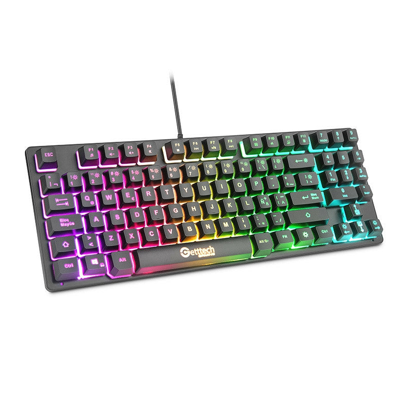 Teclado Gamer Getttech Tkl Membrana Rgb Negro (Gpk-Esmwr-G2)