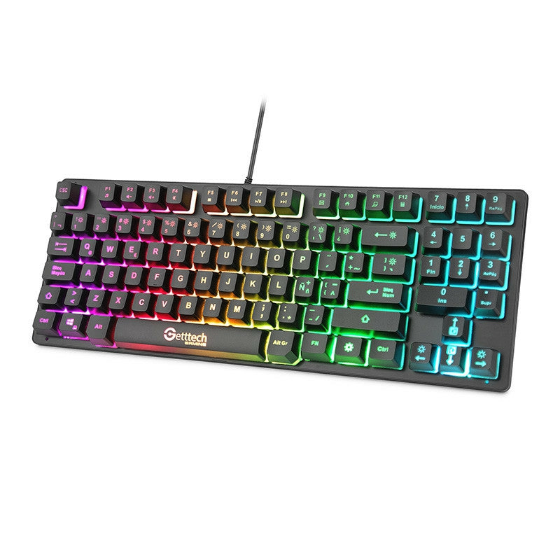 Teclado Gamer Getttech Tkl Membrana Rgb Negro (Gpk-Esmwr-G2)