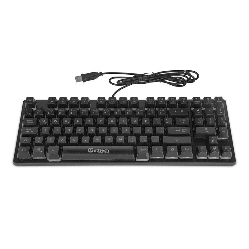 Teclado Gamer Getttech Tkl Membrana Rgb Negro (Gpk-Esmwr-G2)