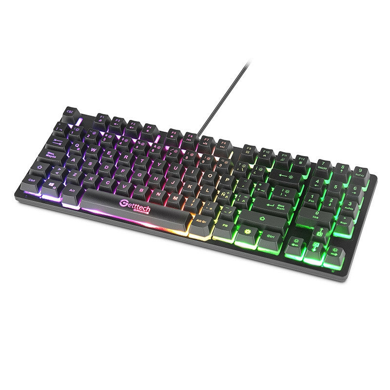 Teclado Gamer Getttech Tkl Membrana Rgb Negro (Gpk-Esmwr-G2)