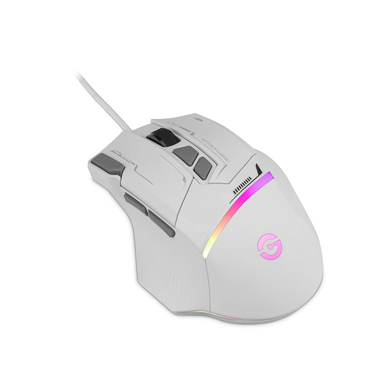 Mouse Getttech Gaming Ergonomico Blanco 7200 Dpi 3M Clics 125 Hz Rgb Gpm-Rgbwr-G1-Wh