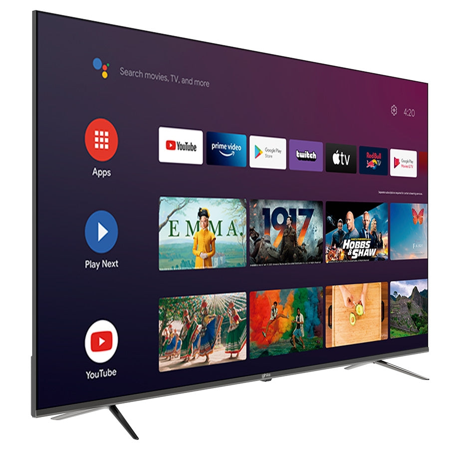 Television Smart Ghia Android Tv Certified 75 Pulg 4K Wifi/ Rj45 /3 Hdmi /2 Usb / Rca / Aux 3.5Mm/ Optico 60Hz