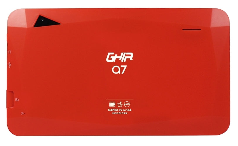 Tablet Ghia A7 Wifi/A133 Quadcore/ 7 Pulg Tn /2Gb Ram/32Gb /2Cam/Wifi/Bluetooth/2100Mah/Android 11 /Roja