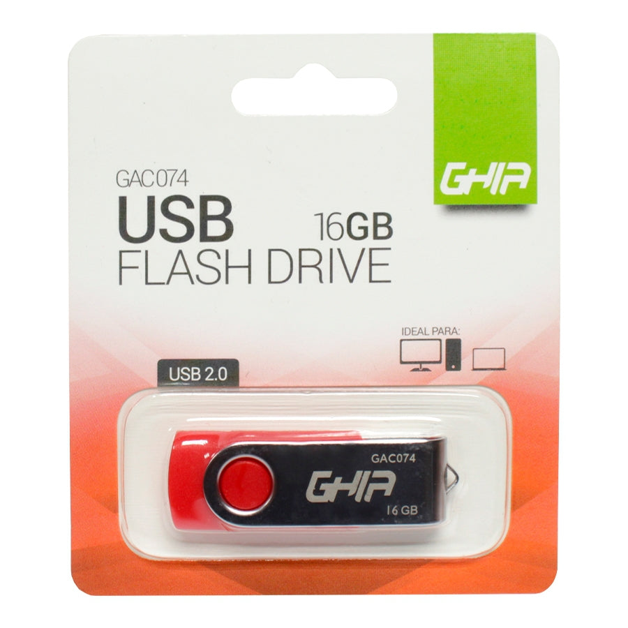 Memoria Usb Ghia 16Gb Usb 2.0 Compatible Con Android/Windows/Mac Exclusiva Retail