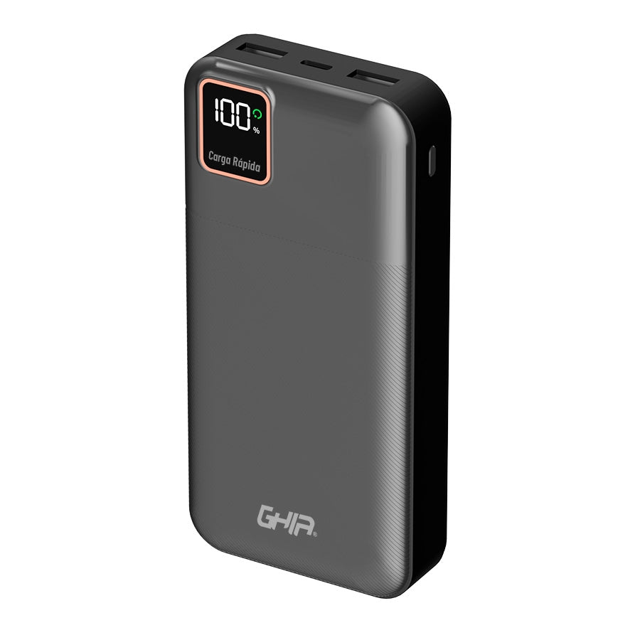 Power Bank Ghia De Carga Rapida De 20 000 Mah Color Negro