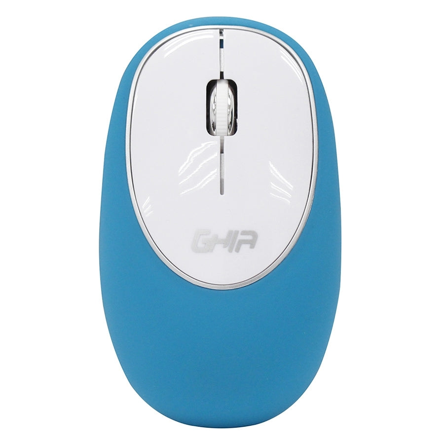 Mouse Ergonomico De Memory Foam Ghia Azul/Blanco /Inalambrico/ 1000 Dpi