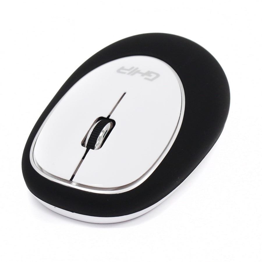 Mouse Ergonomico De Memory Foam Ghia Negro/Blanco / Inalambrico/1000 Dpi