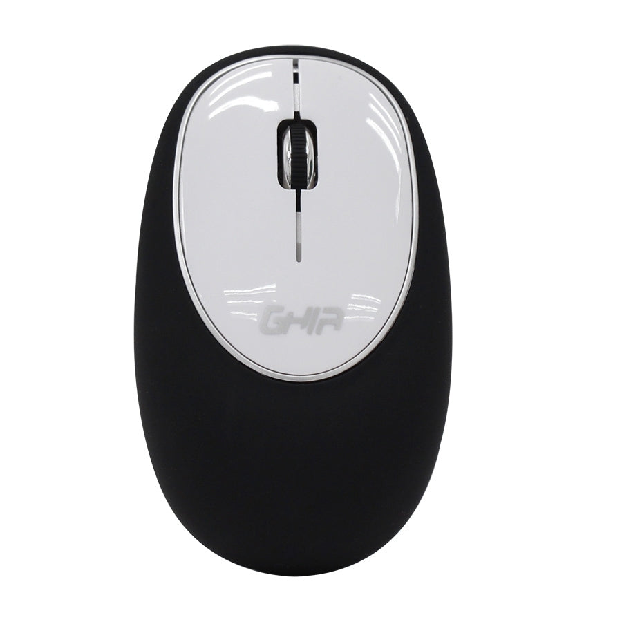 Mouse Ergonomico De Memory Foam Ghia Negro/Blanco / Inalambrico/1000 Dpi