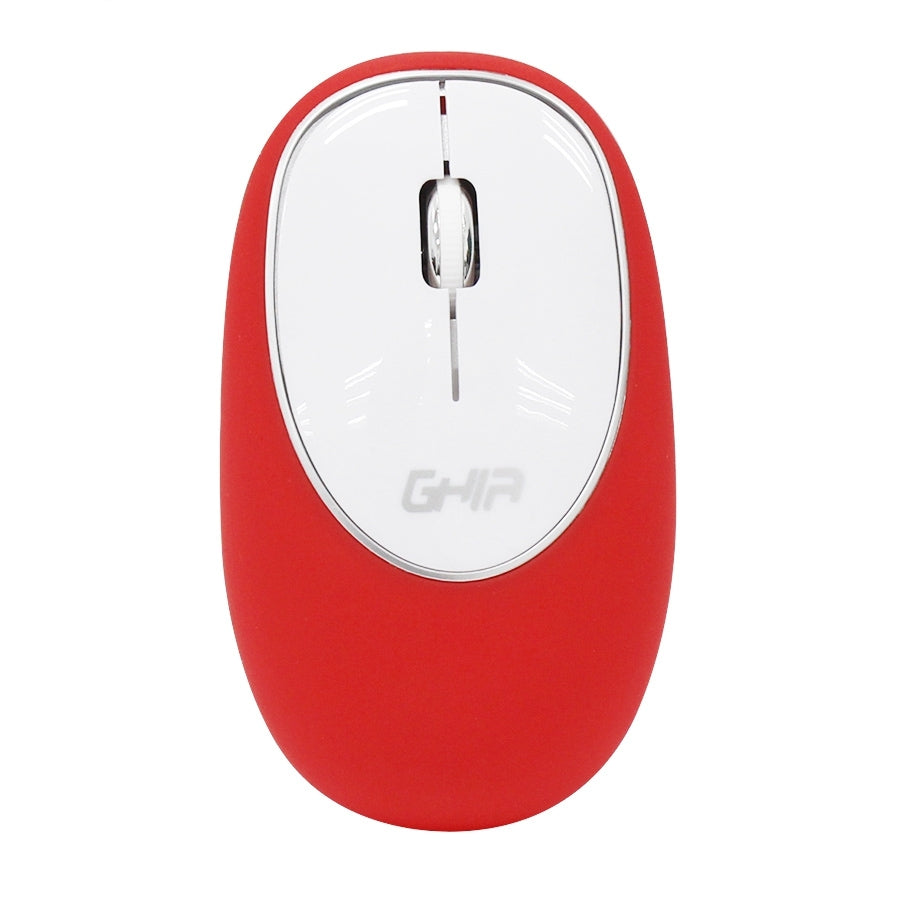 Mouse Ergonomico De Memory Foam Ghia Rojo/Blanco / Inalambrico/1000 Dpi