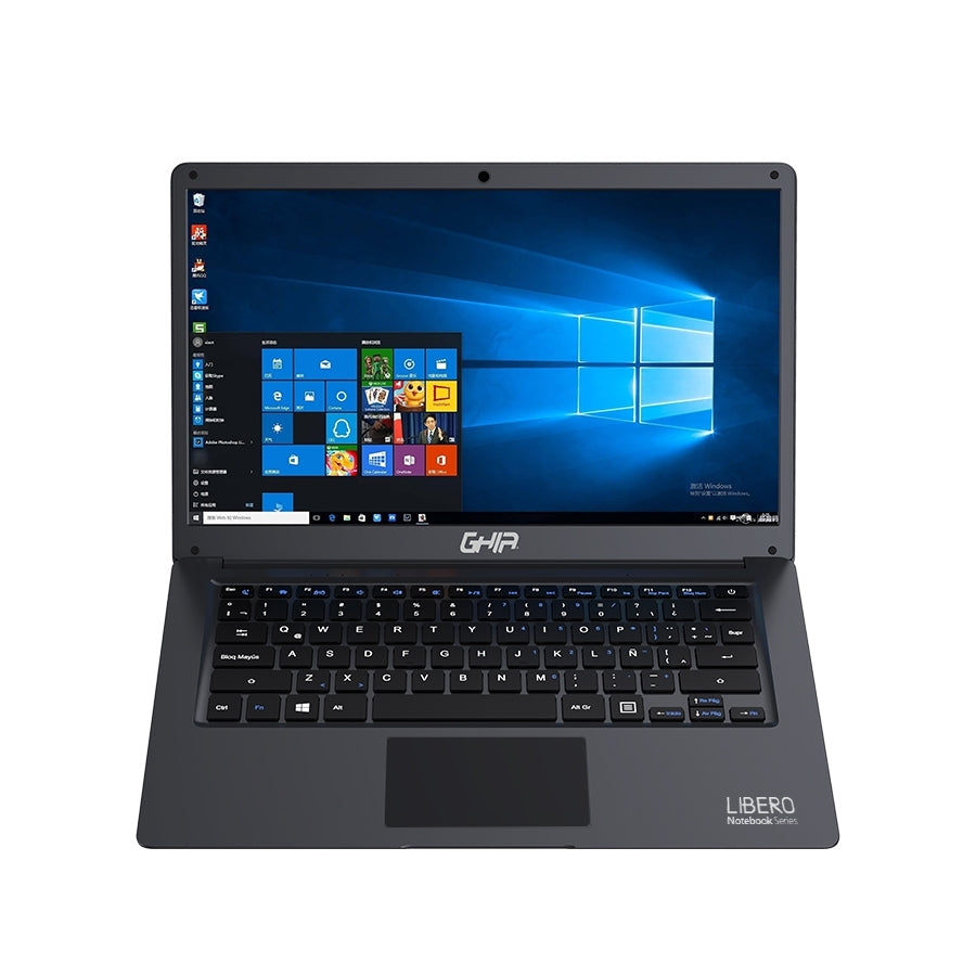 Portatil Ghia Libero 14.1Pulg Gris/Celeron N3350 Hasta 2.4 Ghz/ 4Gb/64Gb/Slot Hdd 2.5/Hdmi/Wifi/ Bt/ W10 Pro