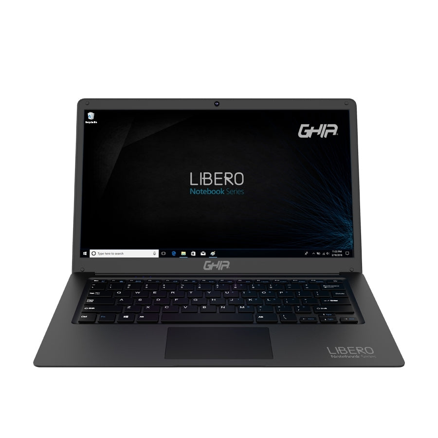 Portatil Ghia Libero 14.1Pulg Gris/Celeron N3350/ 4Gb/64Gb/Slot Hdd 2.5/Hdmi/Wifi/ Bt/ W10 Pro