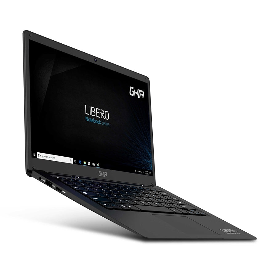 Portatil Ghia Libero 13.9Pulg Plastic Negra/Celeron N3350/ 4Gb/64Gb/Slot Hdd 2.5/Hdmi/Wifi/ Bt/ W10Pro