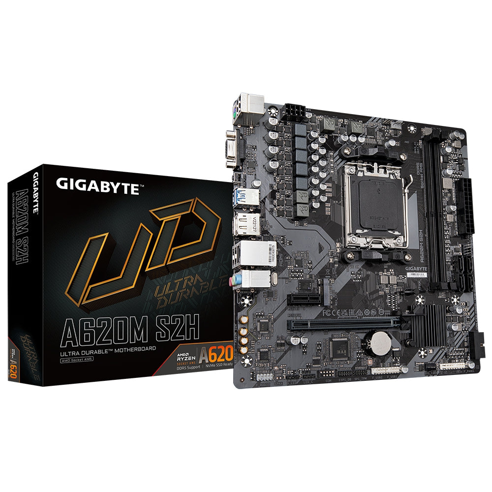 Mb Gigabyte A620 Amd S-Am5 /2Xddr5 6400/Hdmi/Pcie 4.0/4Xusb 3.2/M.2/Micro Atx/Gama Basica