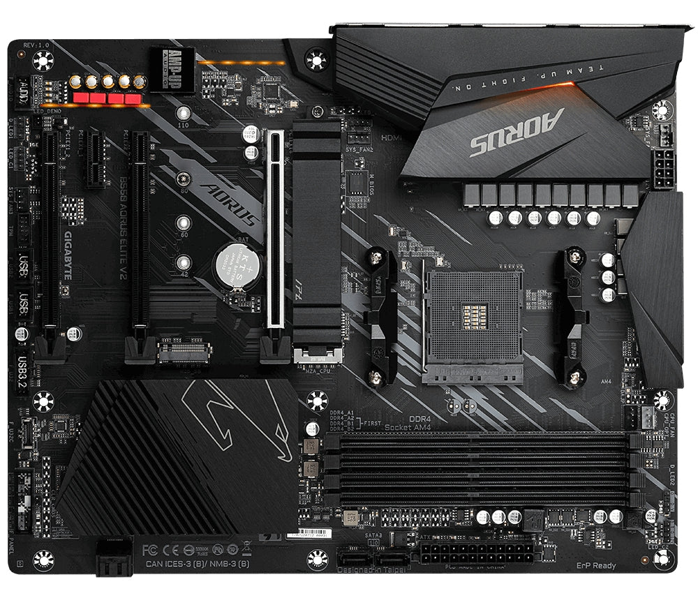 Mb Gigabyte B550 Amd S-Am4 3Ra Gen/4Xddr4 3200/Pcie 4.0/Hdmi/Dvi/4Xusb 3.2/Usb-C/M.2/Atx/Gama Alta/Gamer