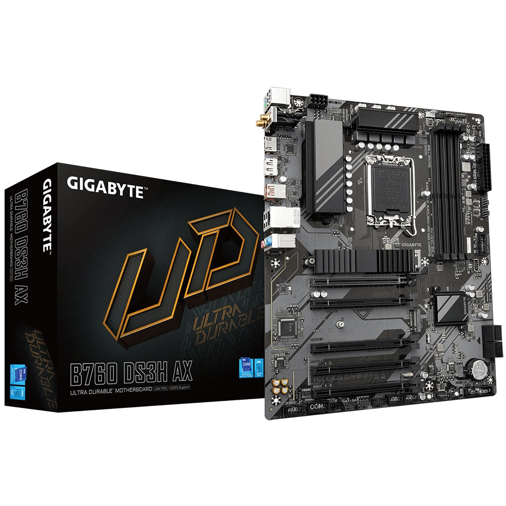 Mb Gigabyte B760 Ds3H Ax S-1700 / 4X Ddr5 7500(Oc) / Hdmi / Dp / Wifi / Bt / Pcie 4.0 / Atx / Gama Media