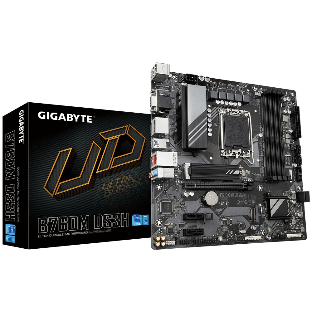 Mb Gigabyte B760 Intel S-1700 14A, 13A, 12A Gen/4Xddr5 4800Mhz/Hdmi/Dp/5X Usb 3.2/Micro Atx/Gama Media