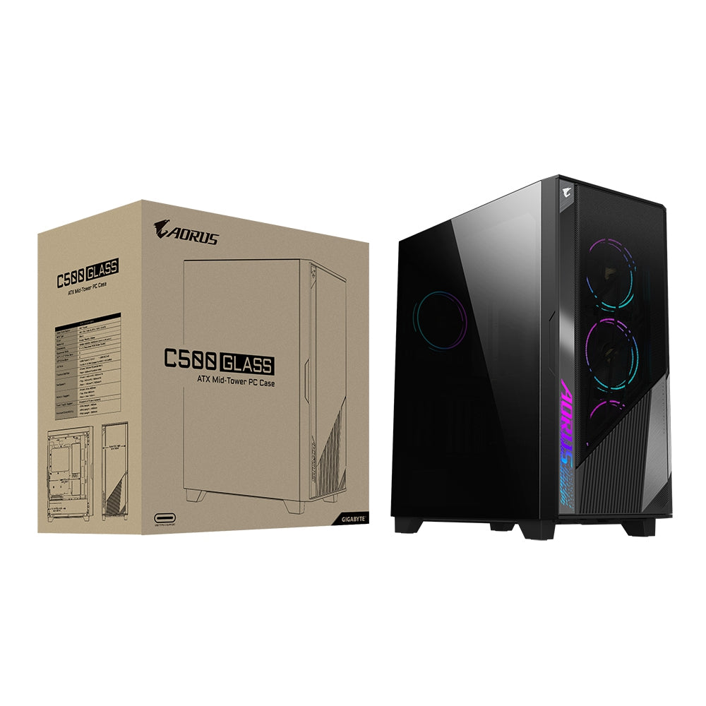 Gabinete Gigabyte Gb-Ac500G St/ Color Negro / Media Torre / Mini Itx / Micro Atx / Atx / E-Atx / Gaming Gama Alta