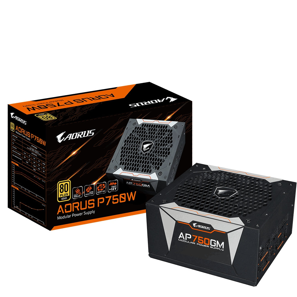 Fuente De Poder Gigabyte Aorus P750W 80+ Gold Modular / Atx 12V / 750W / Color Negro