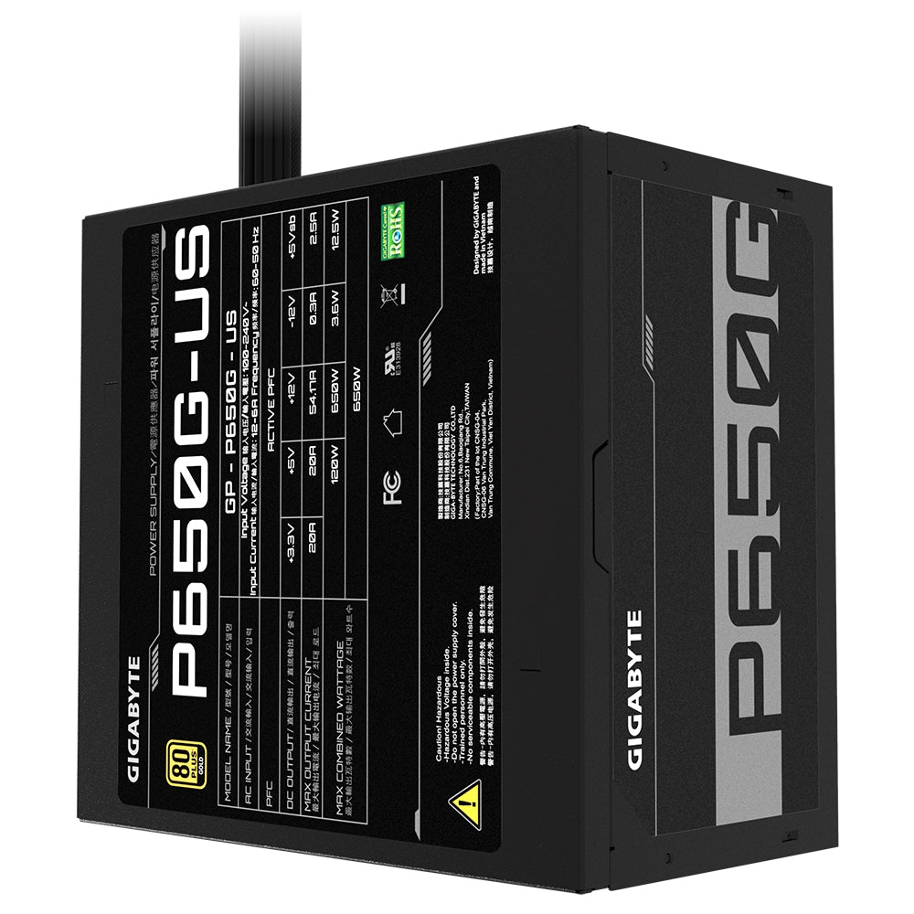 Fuente De Poder Gigabyte P650G 650W 80 Plus Gold Atx