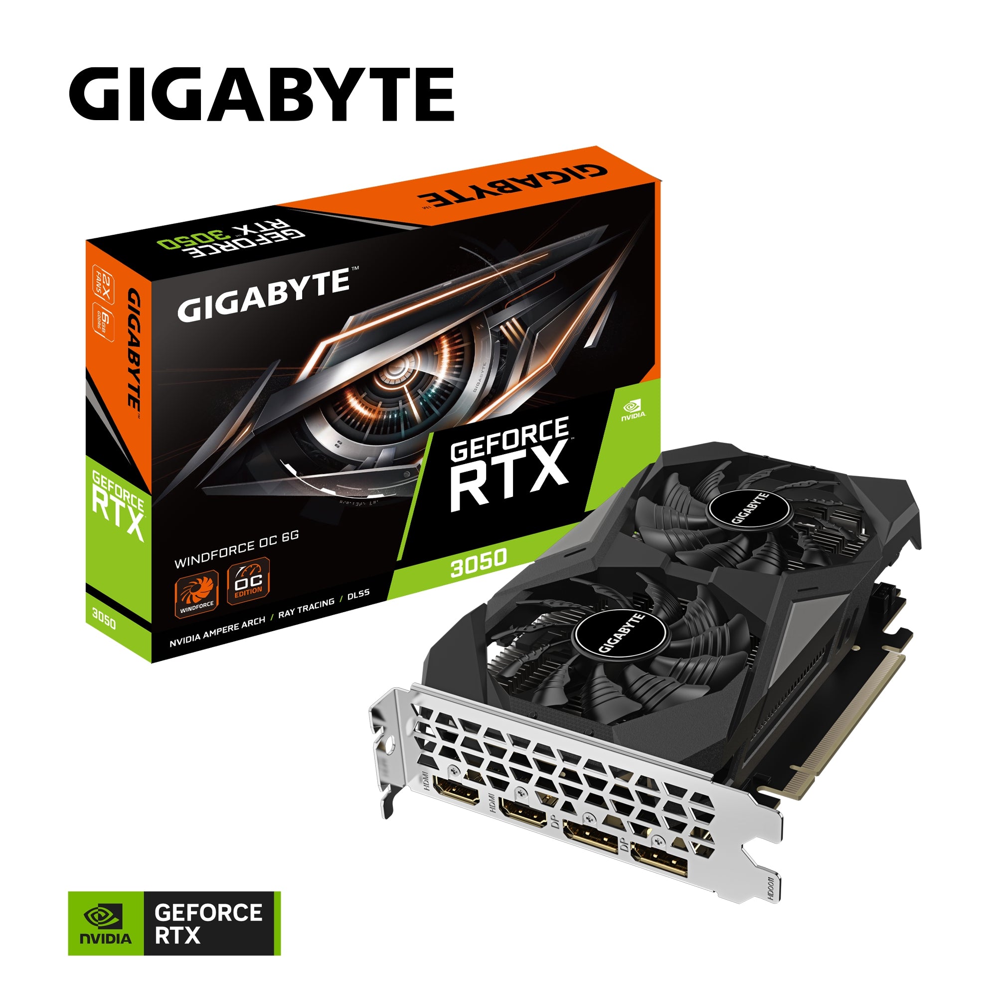 Tarjeta De Video Gigabyte Rtx 3050 / Gddr6 6Gb / Pcie 4.0 / Hdmi 2.1 / Dp 1.4 / Gama Media / Gaming