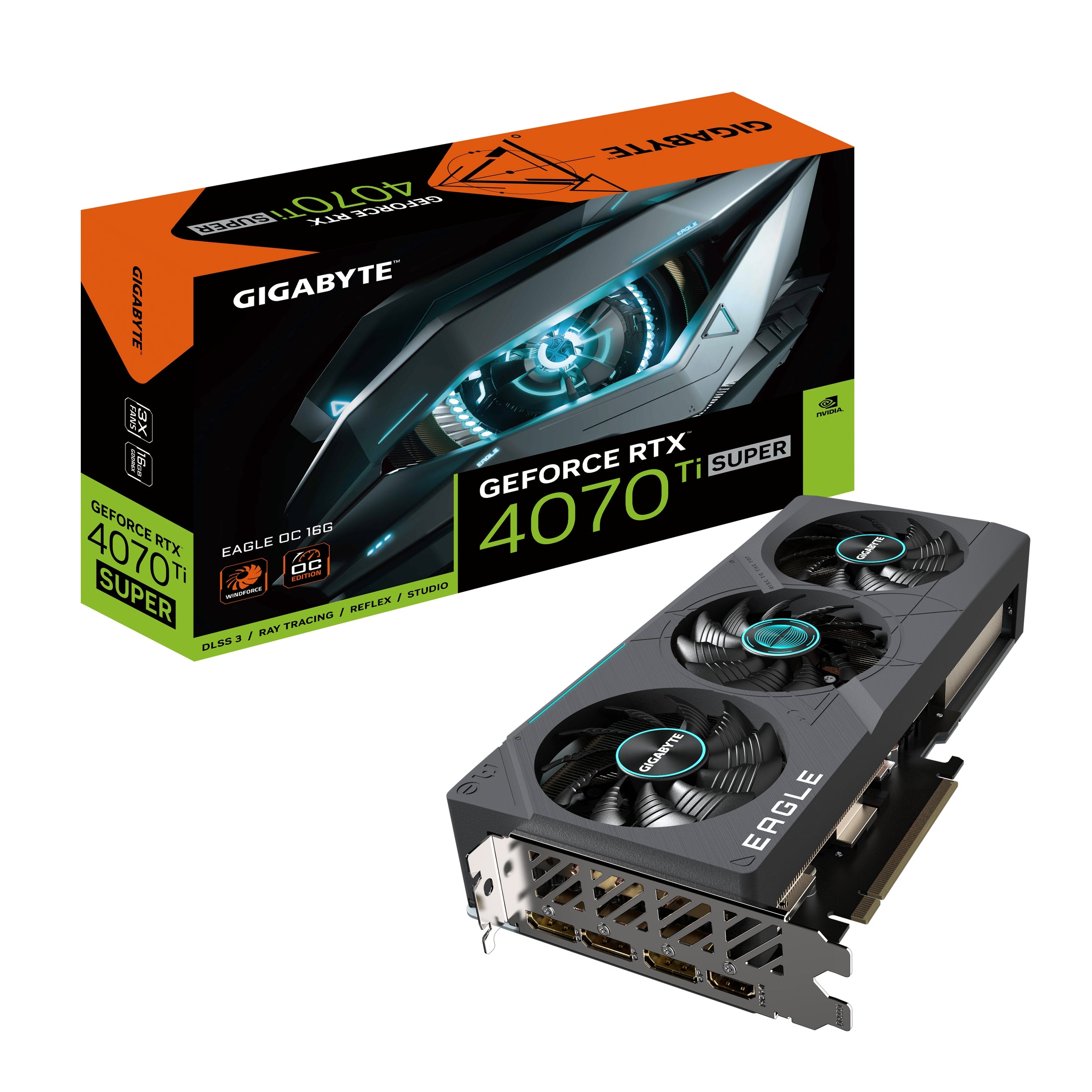 Tarjeta De Video Gigabyte Nvidia Rtx 4070 Ti Super / 16Gb / Gddr6X / Pci-E 4.0 / Hdmi 2.1 / Dp X3 / Alta Gama Gamer