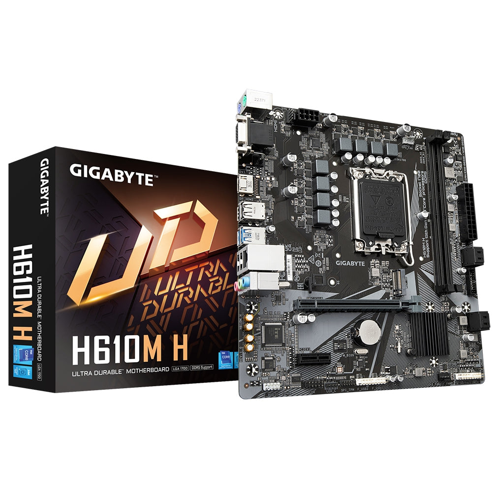 Mb Gigabyte H610M H S-1700 / 2X Ddr5 5600 / Vga / Hdmi / Pcie 4.0 / Usb 3.2 / Micro Atx / Gama Baja