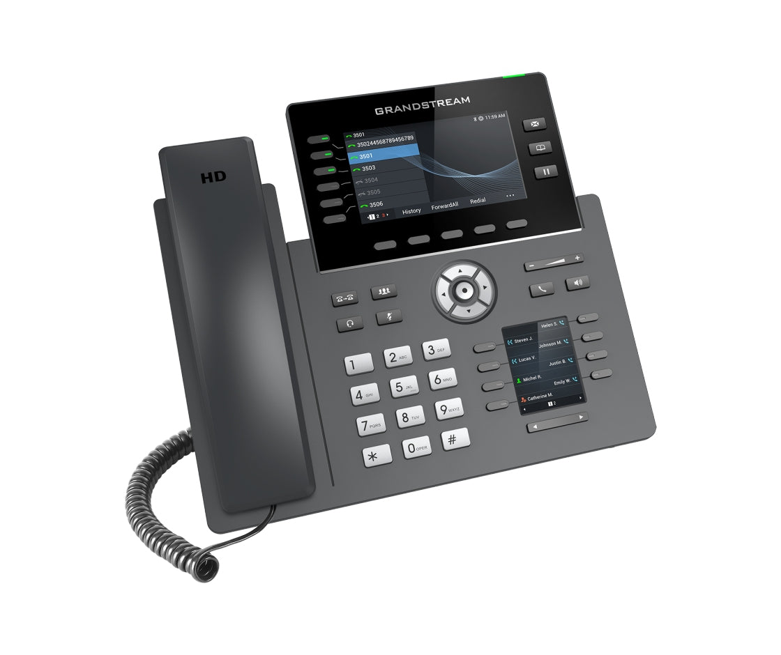 Telefono Ip Grandstream Grp2616 Teléfono Grado Operador De Líneas Con Cuentas Sip Wifi Dos Pantallas Lcd Bluetooth Gdms Gigabit Poe