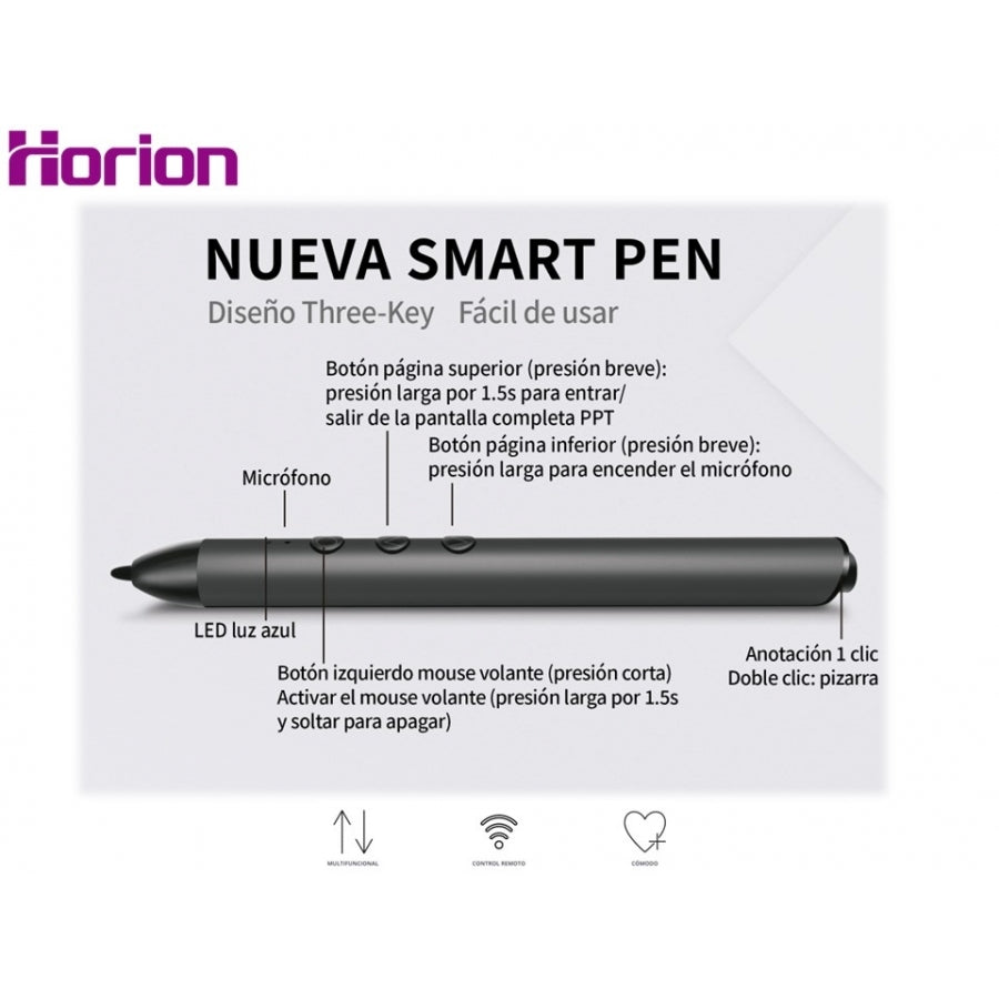 Horion Pluma Inteligente Rf 2.4G Bluetooth Nfc Comandos De Voz