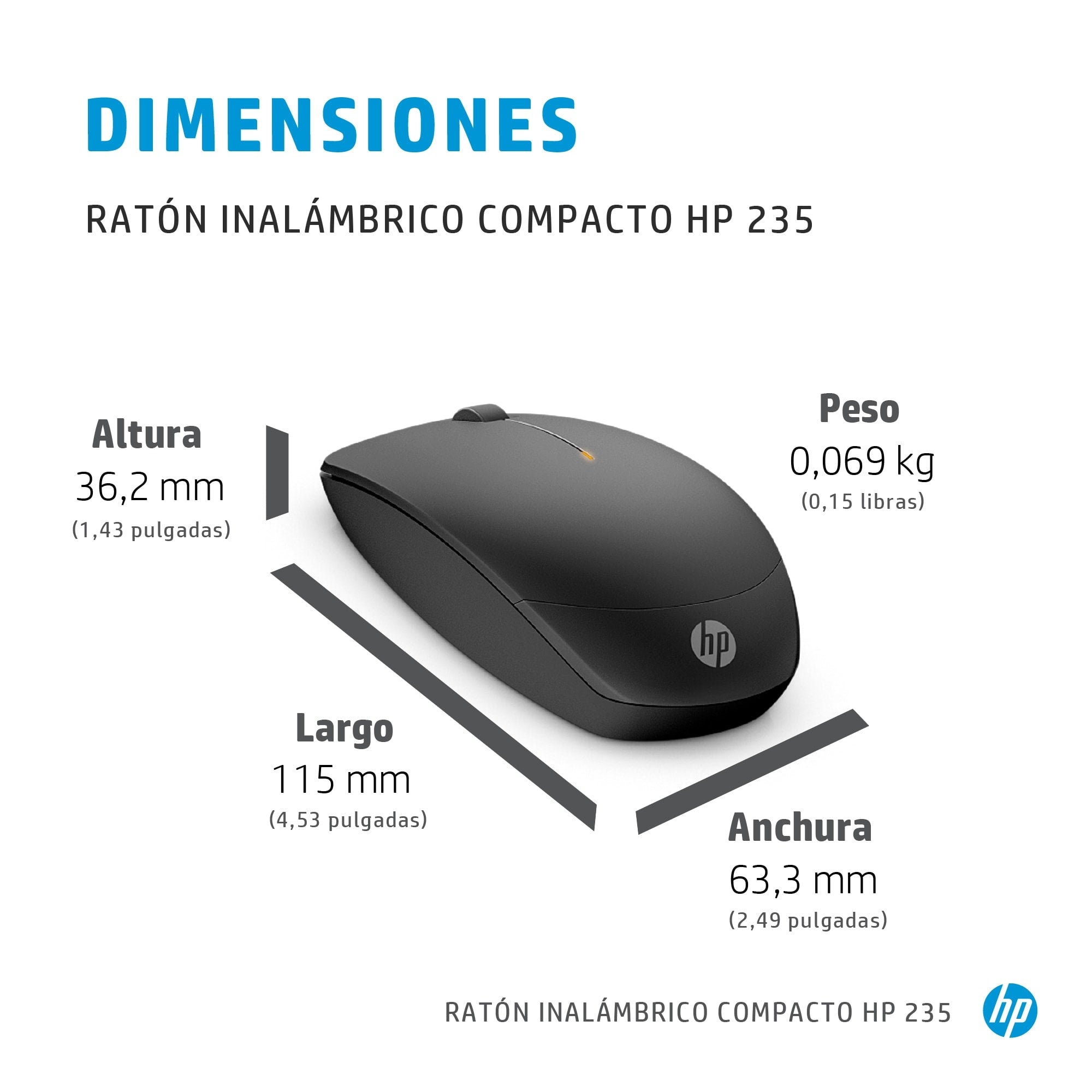 Mouse Inalambrico Hp 235 Slim