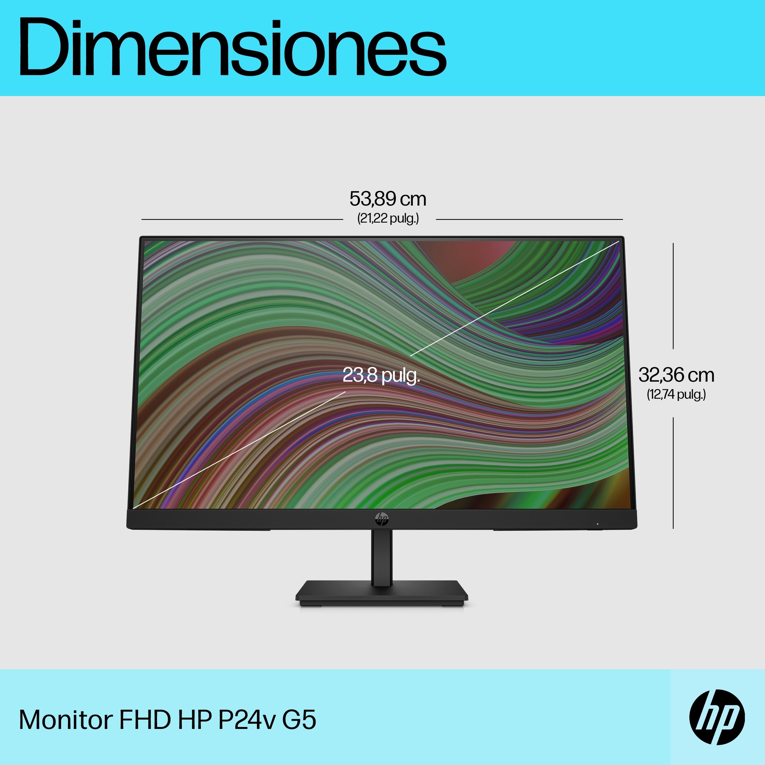 Monitor Hp P24V 23.8 Pulgadas 1920 X 1080 Pixeles Negro