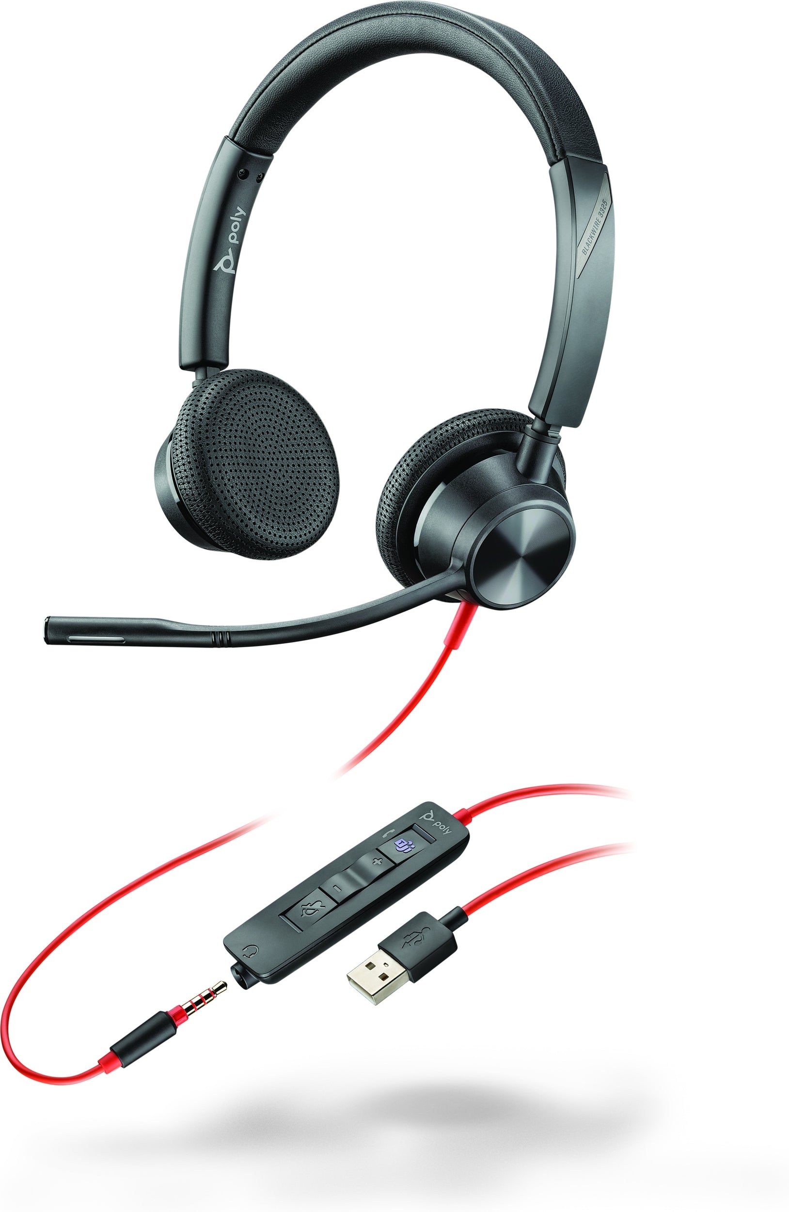 Poly Blackwire 3325 Microsoft Teams Certified Usb-A Headset