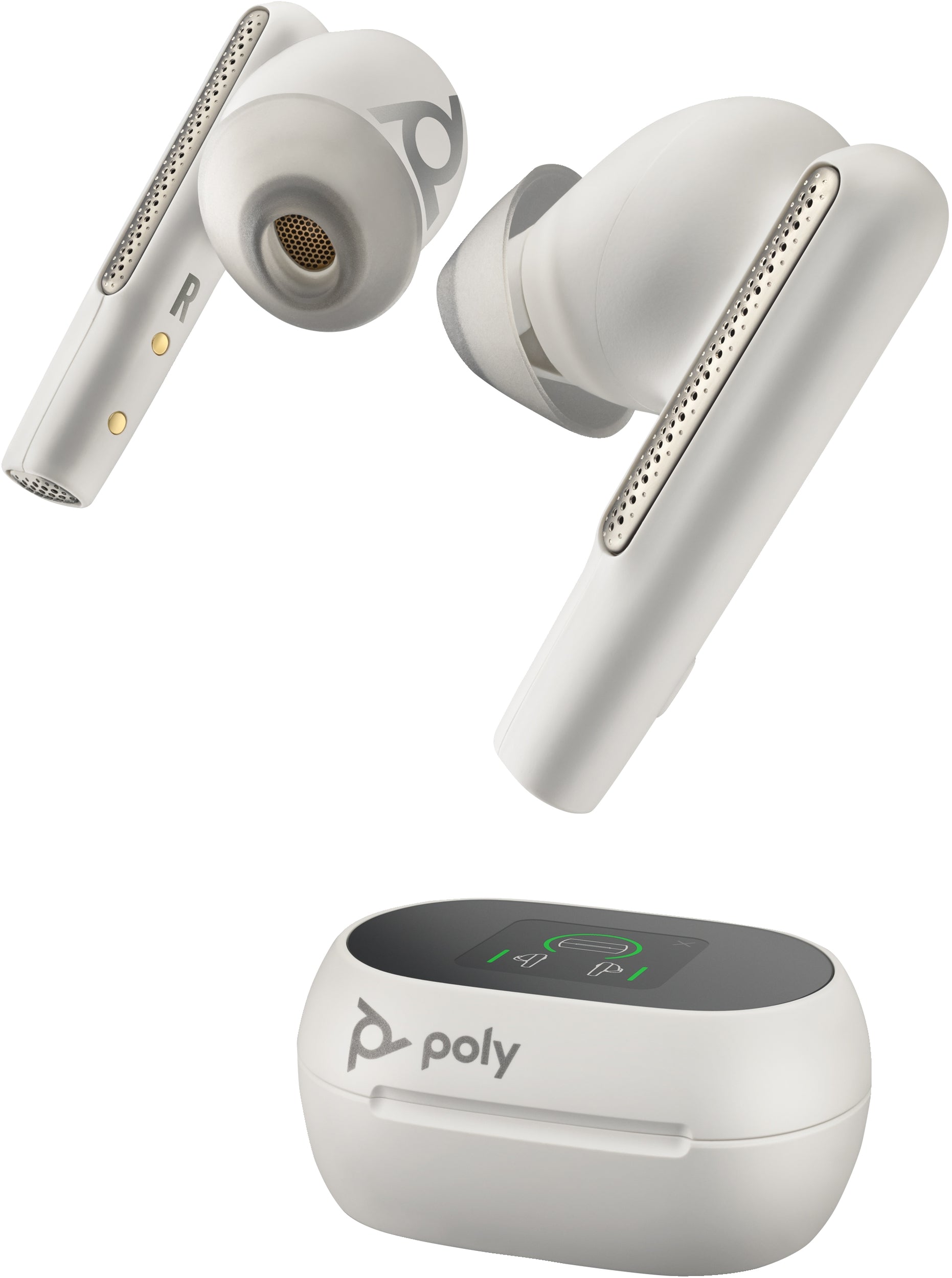 Poly Voyager Free 60 Uc M White Sand Earbuds Bt700 Usb-A Adapter To