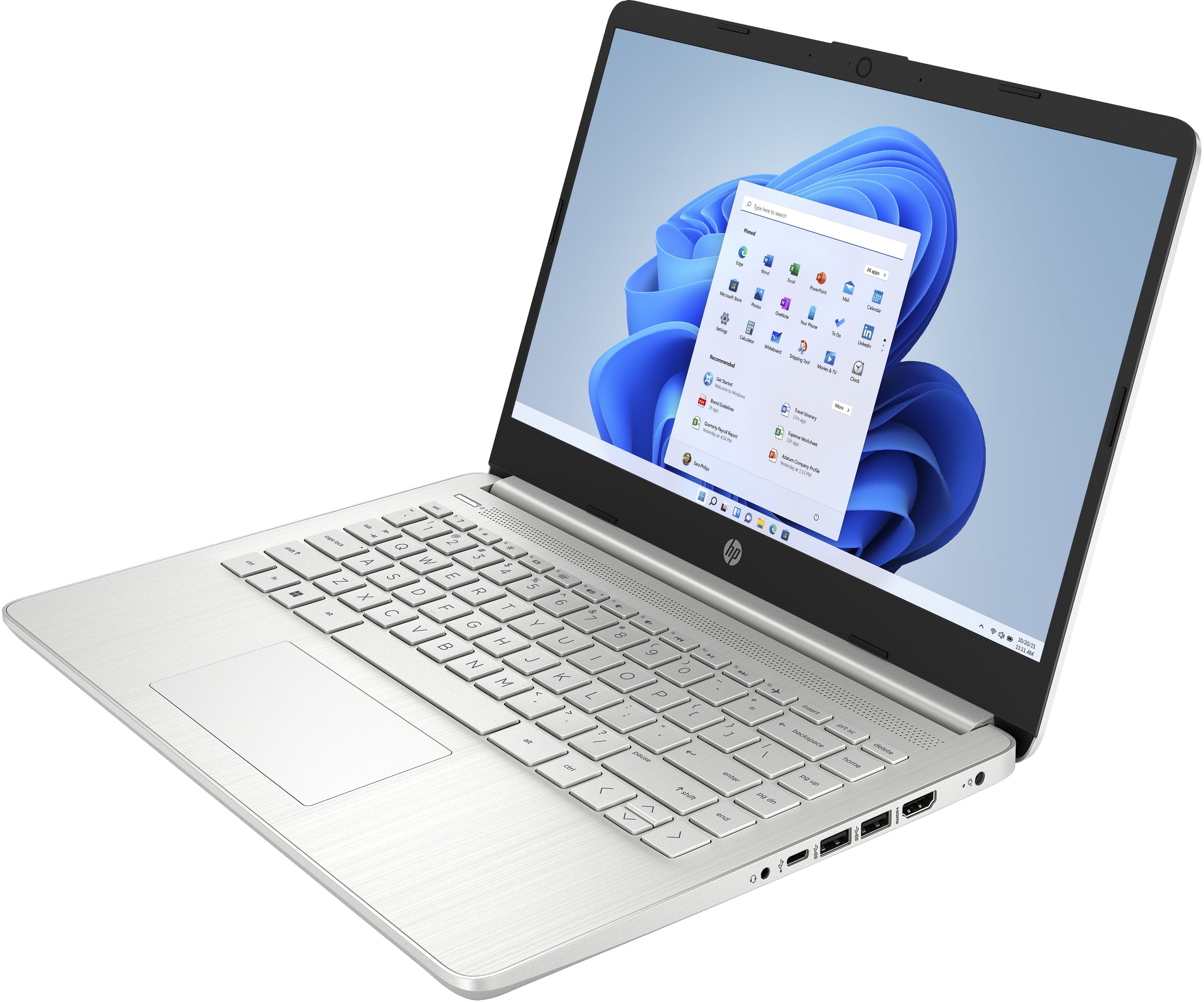 Notebook Consumo Hp 14-Dq0532La Intel Celeron N4120 1.10 - 2.60Ghz / 4Gb / 128Gb Ssd / 14 Hd / No Dvd / Win 11 Home / 1-1-0 / Plata Natural